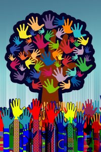 Illustration eines Baums mit vielen Händen als Blätter - Coaching Koblenz