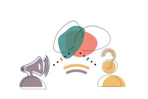 Megaphon kommuniziert mit Mensch, dieser versteht nichts_Coaching Koblenz